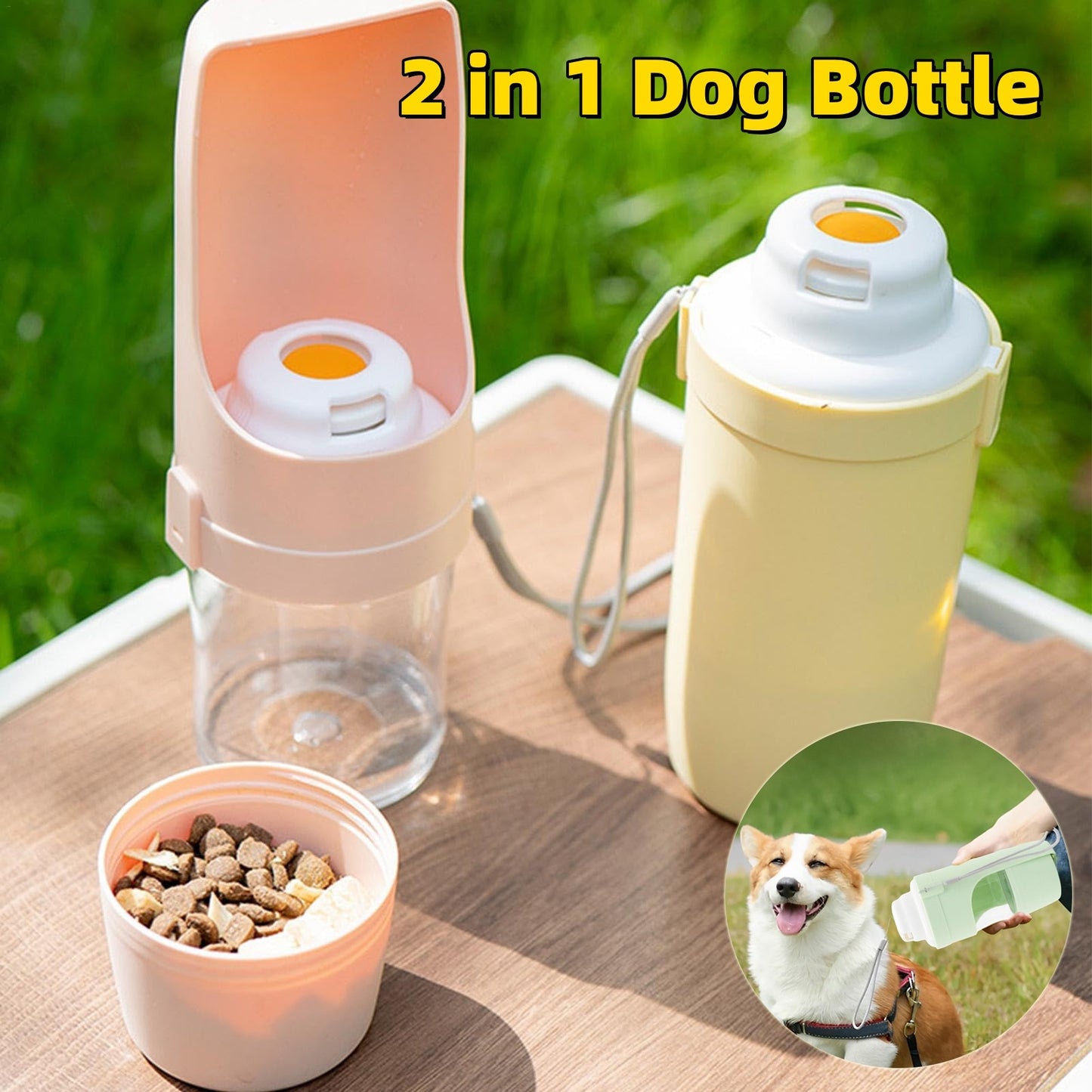 2-in-1 Travel Dog Water Bottle