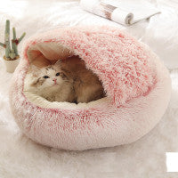 2-in-1 soft plush winter dog and cat bed