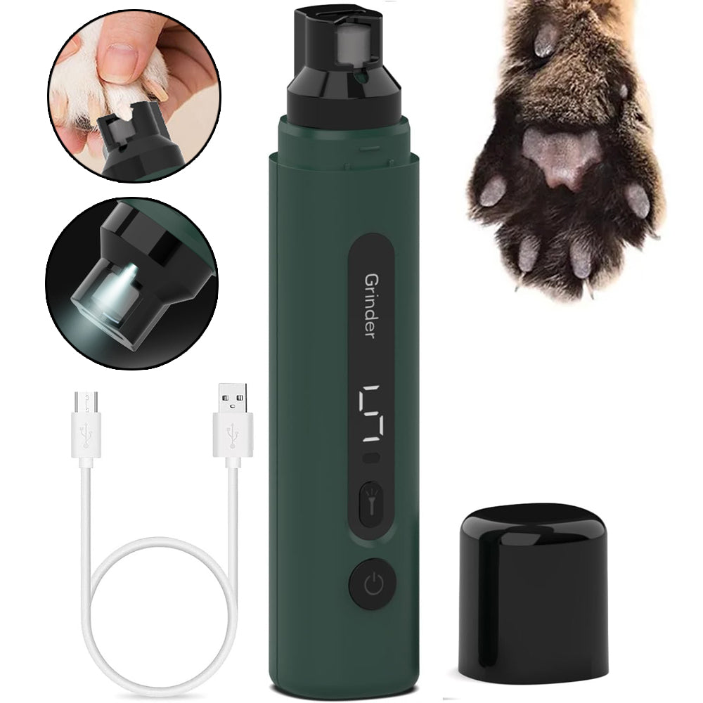 Rechargeable electric dog nail grinder with LED light