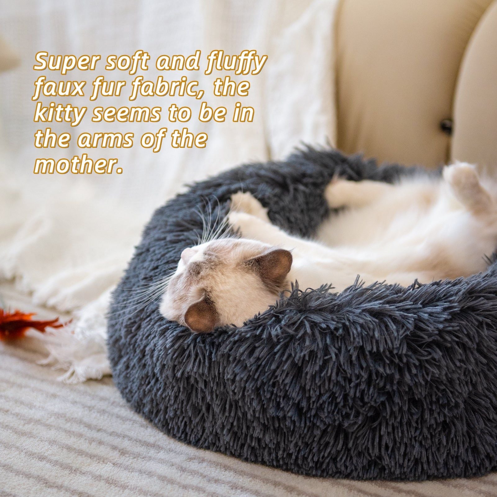 Round Plush Pet Nest Bed 