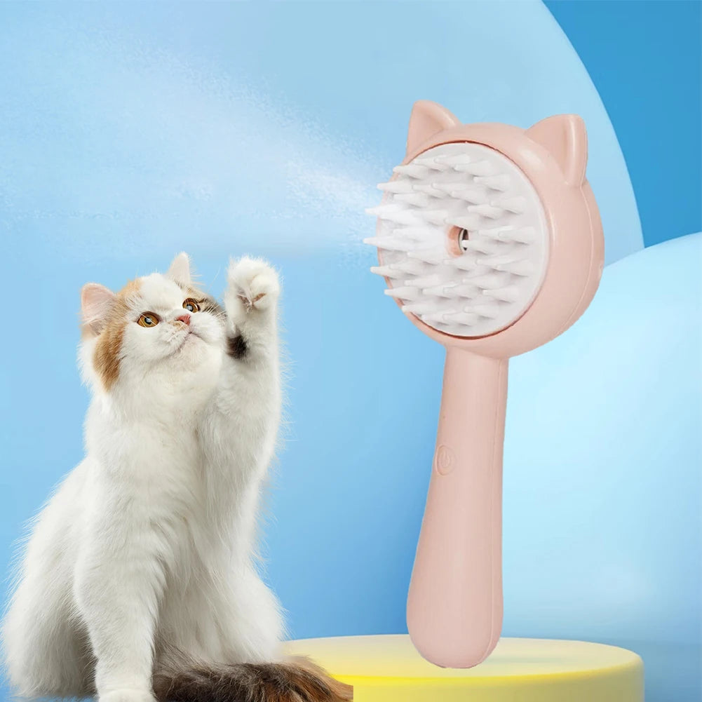 Rechargeable Grooming Brush With Mist
