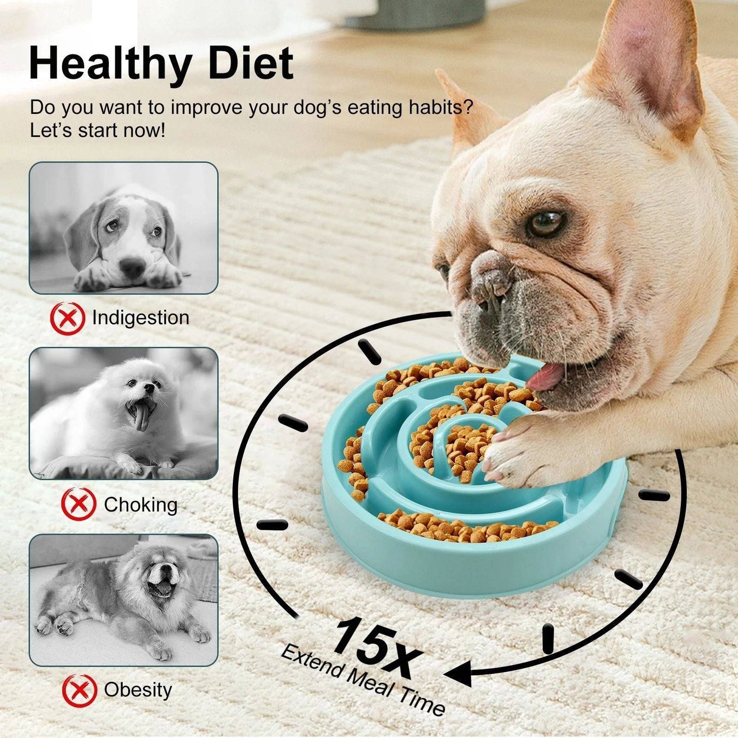 dog anti choking bowl