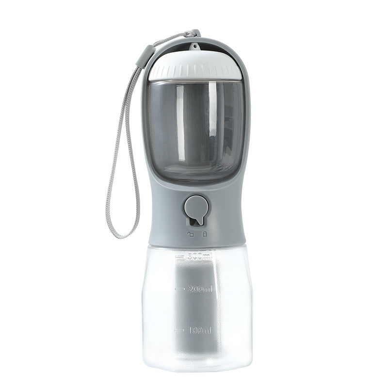 pet bottle with food storage and drinking bowl