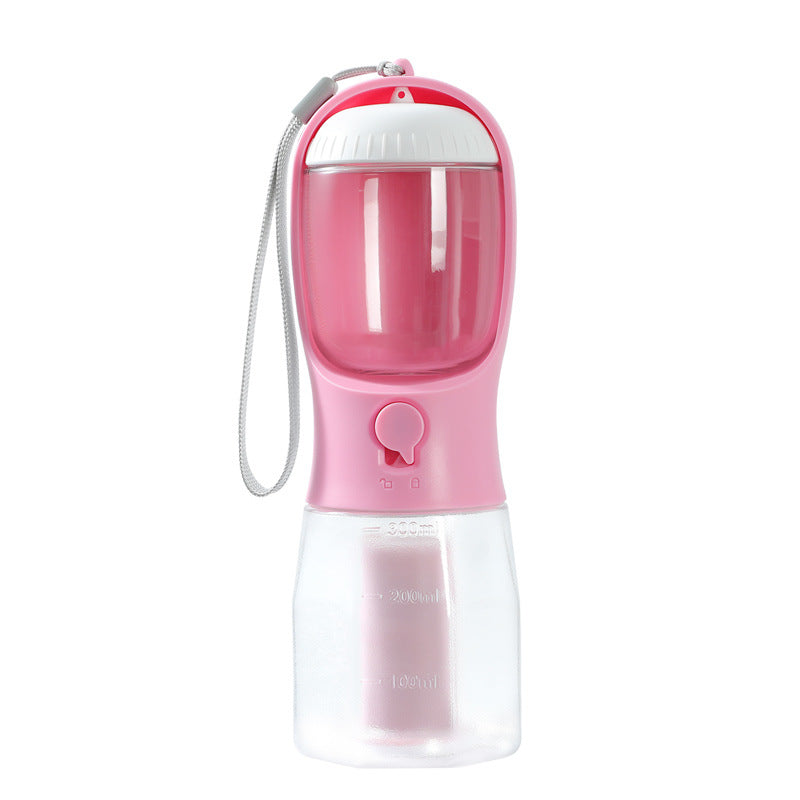 portable 3 in 1 pet water bottle with food container
